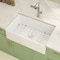 Wrightmaster 33" Apron-Front Farmhouse Single Bowl White Ceramic Kitchen Sink w/Bottom Grid and Basket Strainer ZOR-AW332010DS - alternate 3