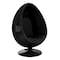 Homeroots 35" Black Fiberglass And Wool Swivel Egg Chair 522846 - alternate 5