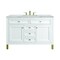James Martin Vanities Chicago 48 in. Single Vanity, Glossy White, w/ 3 CM Victorian Silver Silestone Top 503-V48-GW-3VSL - alternate 1