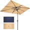 Homeroots 9ft Tan Polyester Rectangular Tilt Market Patio Umbrella 485615 - alternate 3