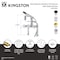 Kingston Brass 7" Center Deck-Mount Clawfoot Tub Faucet with Knurled Handle and Hand Shower, Brushed Brass AE6407RKX - alternate 2