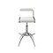 Homeroots Set of Two White and Silver Metal and Faux Leather Low Back Adjustable Height Bar Chairs, 2PK 555024 - alternate 1