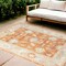 Homeroots 8' X 10' Blue and Orange Floral Stain Resistant Indoor Outdoor Area Rug 531502 - alternate 1