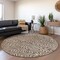 Homeroots 8' Brown And Beige Round Abstract Washable Indoor Outdoor Area Rug 598958 - alternate 7
