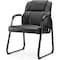 Simple Deluxe Guest Chair, Waiting Room Chairs Office Chair No Wheels, Leather Guest Chair with Padded Arms, Black 3A88OPCHAIR61301PBLK - alternate 1