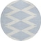 Homeroots 8' Ivory And Blue Round Geometric Washable Indoor Outdoor Area Rug 598754 - alternate 6
