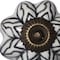 Homeroots Set of Twelve Black And White Floral Ceramic Drawer Pull Knobs, 12PK 358098 - alternate 3