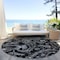 Homeroots 8' Black Gray And Charcoal Round Paisley Washable Indoor Outdoor Area Rug 588632 - alternate 4