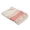 Homeroots 60" X 50" Red Woven Cotton Striped Throw Blanket with Fringe 516481 - alternate 1