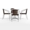 Flash Furniture Square Table Set, Aluminum, Plastic, Rattan, Stainless Steel, Grey TLH-ALUM-24SQ-020CHR4-GG - alternate 7