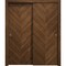 Sartodoors Sliding Closet Bypass Doors 36 x 80 inches, Ego 5005 Cognac Oak Veneer, Rails Hardware Set, Wood EGO5005DBD-DKO-36 - alternate 1