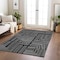 Homeroots 10' X 14' Black And Ivory Geometric Washable Indoor Outdoor Area Rug 600803 - alternate 8