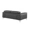 Homeroots 70" Dark Gray And Silver Metallic Leather Loveseat 546377 - alternate 14