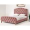 Homeroots Blush Solid Wood Twin Tufted Upholstered Velvet Bed 544890 - alternate 1