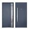 Vdomdoors Steel Door Deux 0729 Gray Graphite Sidelight Exterior Window Stainless Inserts Single Modern Painte DEUX0729EXD-GRE-W36+14 x H80-Left-hand Inswing - alternate 4