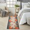 Homeroots 6' Red Beige Blue Orange And Red Floral Indoor Outdoor Runner Rug 564013 - alternate 6