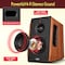 Pyle Powered Bookshelf Speaker System with Bluetooth, 80W Active Stereo Speakers, Bass Reflex Natural PBKSP25NC - alternate 5
