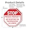 Signmission Stop Private Property No Hunting or, 6 inch X 6 inch, Plastic Sign, 2PK OC-P-2PACK-6-207 - alternate 7