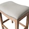 Homeroots 31" Beige and Natural Fabric and Solid Wood Backless Bar Height Bar Chair 632357 - alternate 3