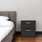 Homeroots 19" Black Wood Two Drawer Nightstand 518162 - alternate 5