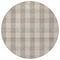 Homeroots 8' Beige And Brown Round Plaid Washable Indoor Outdoor Area Rug 595459 - alternate 5