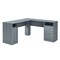 Homeroots 60" Gray Wood L Shape Computer Desk With Two Drawers 723778 - alternate 1