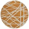 Homeroots 8' Copper And Beige Round Geometric Washable Indoor Outdoor Area Rug 600434 - alternate 5