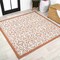 Jonathan Y Madrid Vintage Filigree Textured Weave Cream/Orange 5 ft Square Indoor/Outdoor Area Rug SMB107L-5SQ - alternate 1