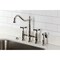 Kingston Brass Bridge Kitchen Faucet with Brass Sprayer, Polished Nickel KS1276BEXBS - alternate 4
