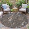 Homeroots 8' Chocolate And Beige Round Abstract Washable Indoor Outdoor Area Rug 631169 - alternate 4