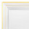 Smarty Had A Party 9.5" White with Gold Square Edge Rim Plastic Dinner Plates (120 Plates), 120PK 519G-CASE - alternate 6