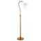 Homeroots 68" Brass Adjustable Reading Floor Lamp With White Frosted Glass Dome Shade 523563 - alternate 4