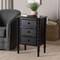 Baxton Studio Malinda Classic Black Wood 3-Drawer End Table with Spindle Legs 253-14067-ZORO - alternate 6