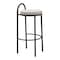Homeroots Set of Two 30" Beige and Black Chenille and Steel Low Back Bar Height Bar Chairs, 2PK 555725 - alternate 3