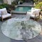 Homeroots 8' Mint Green Ivory And Gray Round Abstract Washable Indoor Outdoor Area Rug 603145 - alternate 6