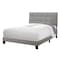 Homeroots Gray Solid and Manufactured Wood Full Upholstered Linen Bed Frame 333284 - alternate 1