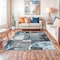 World Rug Gallery Contemporary Abstract Circle Design Soft Area Rug 6 ft 6 in x 6 ft 6 in Square Gray 307GRAY6SQ - alternate 1