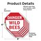 Signmission Danger Wild Bees, 6 inch X 6 inch, Vinyl Decal, 5PK OC-D-5PACK-6-22 - alternate 2