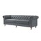 Homeroots 92" Dark Gray Linen Chesterfield Wood Sofa 543989 - alternate 5