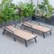 Leisuremod Marlin Patio Chaise Lounge Chair with Armrests in Black Aluminum Frame, Light Brown, 2PK MLABL-77LBR2 - alternate 7