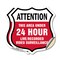 Signmission 24 Hour Surveillance Shield Sign Attenti, 4 inch X 4 inch, Vinyl Decal, 2PK SHI-D-2PACK-4-353 - alternate 1