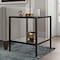 Homeroots 22" Black And Clear Glass And Steel Square Mirrored End Table With Shelf 544191 - alternate 4
