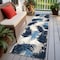 World Rug Gallery Vicenza Tropical Floral Indoor/Outdoor Runner Rug 2 ft 7 in x 10 ft Navy 8011NAVY27X10 - alternate 1