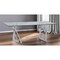 Homeroots 79" Clear And Silver Glass And Stainless Steel Trestle Base Dining Table 284365 - alternate 4
