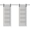 Sartodoors Double Barn Door 84 x 80 inches, BASIC 4901 White with Black Glass, 14FT Rail Track Set, Solid Pa BASIC4901DB-B-WS-84 - alternate 1