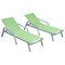 Leisuremod Marlin Patio Chaise Lounge Chair with Armrests in Grey Aluminum Frame, Green, 2PK MLAGR-77G2 - alternate 1