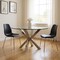 Homeroots 54" Clear and Silver Glass and Metal Cross Leg Base Round Top Dining Table 555135 - alternate 6