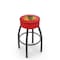 Holland Bar Stool Co 30" Chicago Blackhawks Cushion Seat, Blk Wrinkle Base Swivel Bar Stool L8B130ChiHwk-R - alternate 1