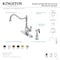Kingston Brass Single-Handle Kitchen Faucet with Brass Side Sprayer, Brushed Brass GSY7707ACLBS - alternate 4