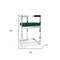 Homeroots 30" Green and Silver Metal and Velvet Low Back Bar Height Bar Chair 555067 - alternate 2